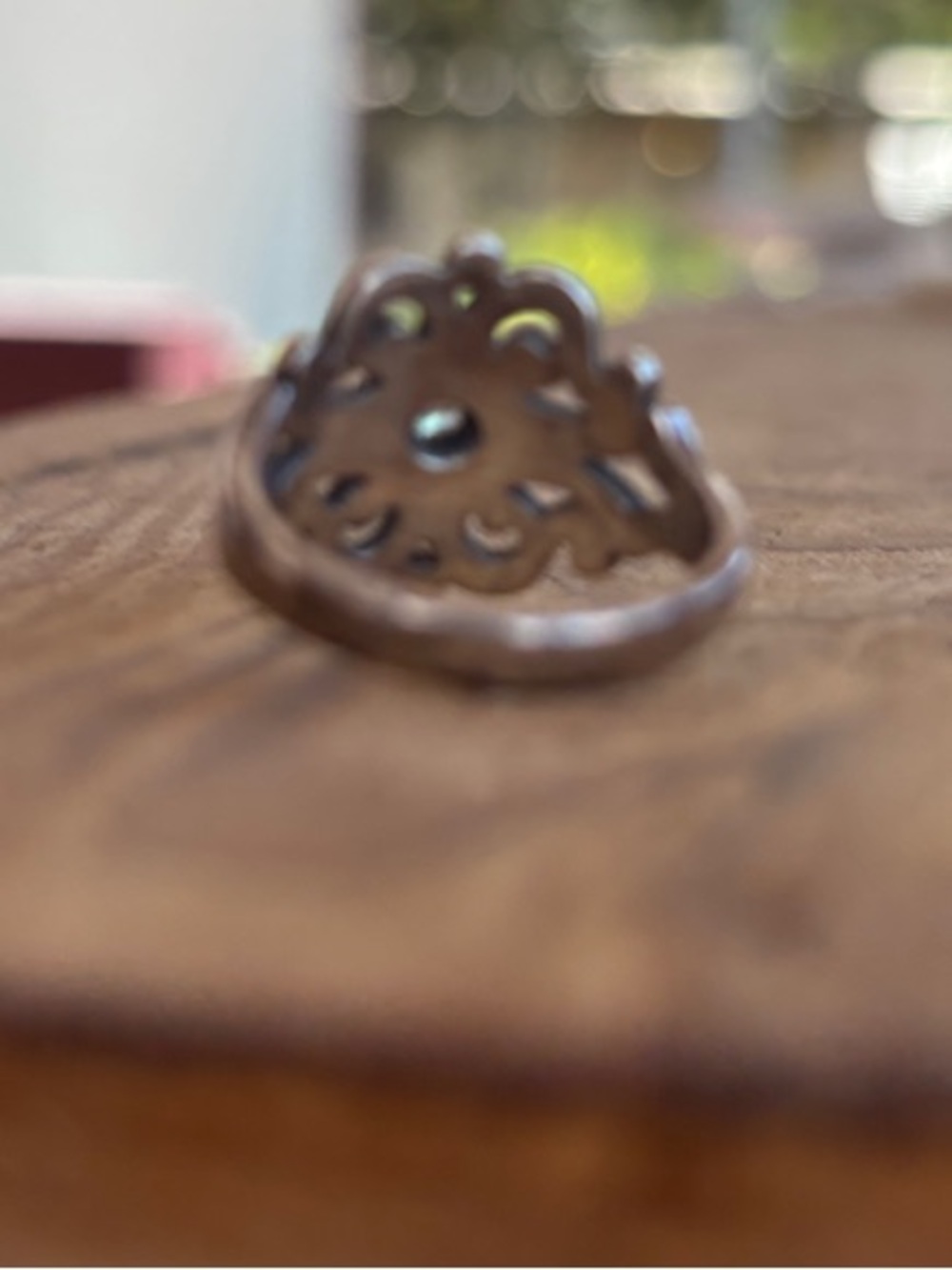 James Avery Sterling Silver Spanish Lace Ring with Blue Topaz Stone - Picture 4 of 5